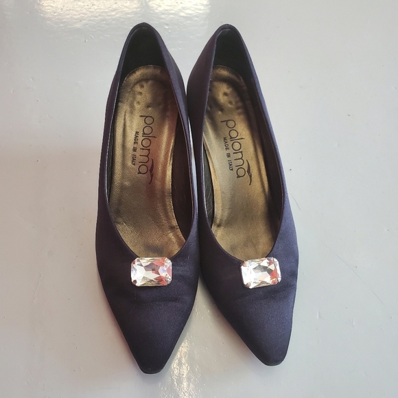Vintage Paloma Elegant Formal Black Heels - Picture 1 of 8